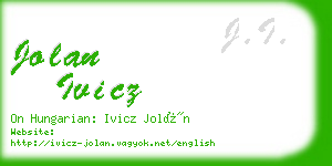 jolan ivicz business card